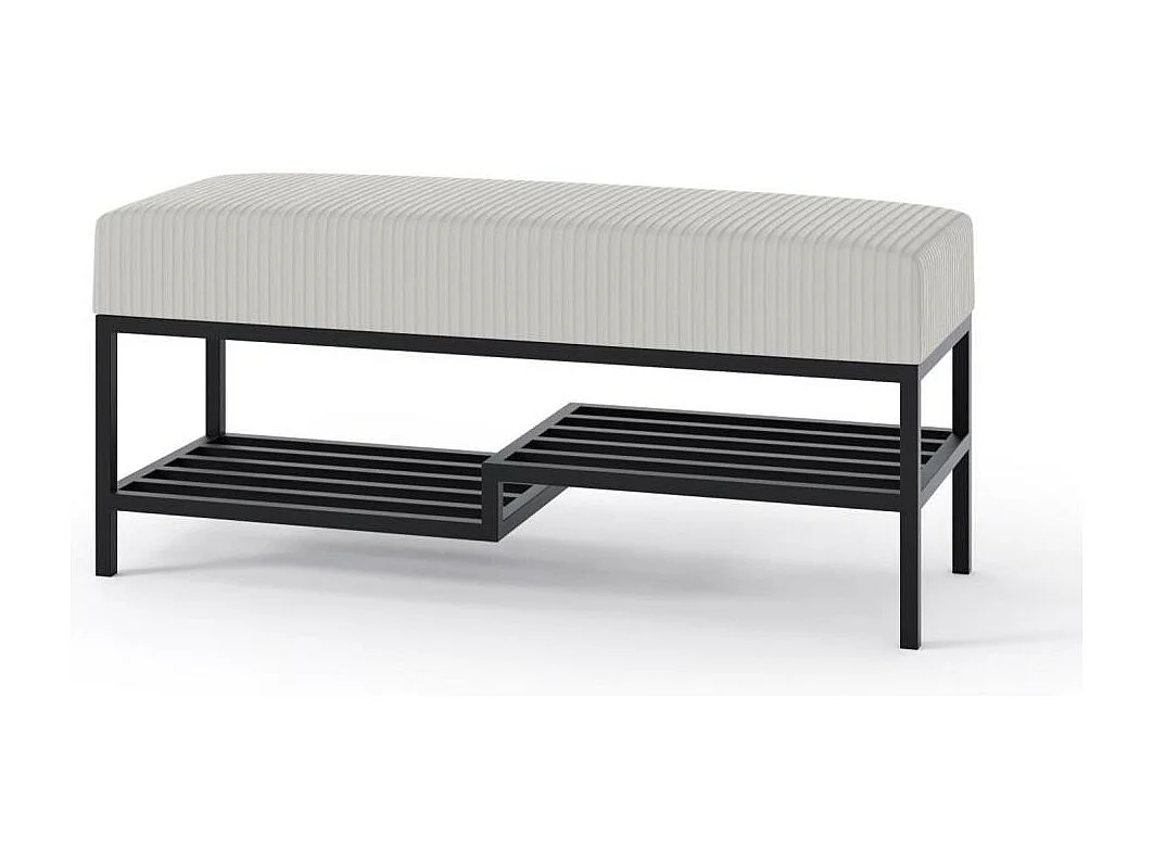 BANQUETTE Shelf 80/45/35 beige avec pieds en métal