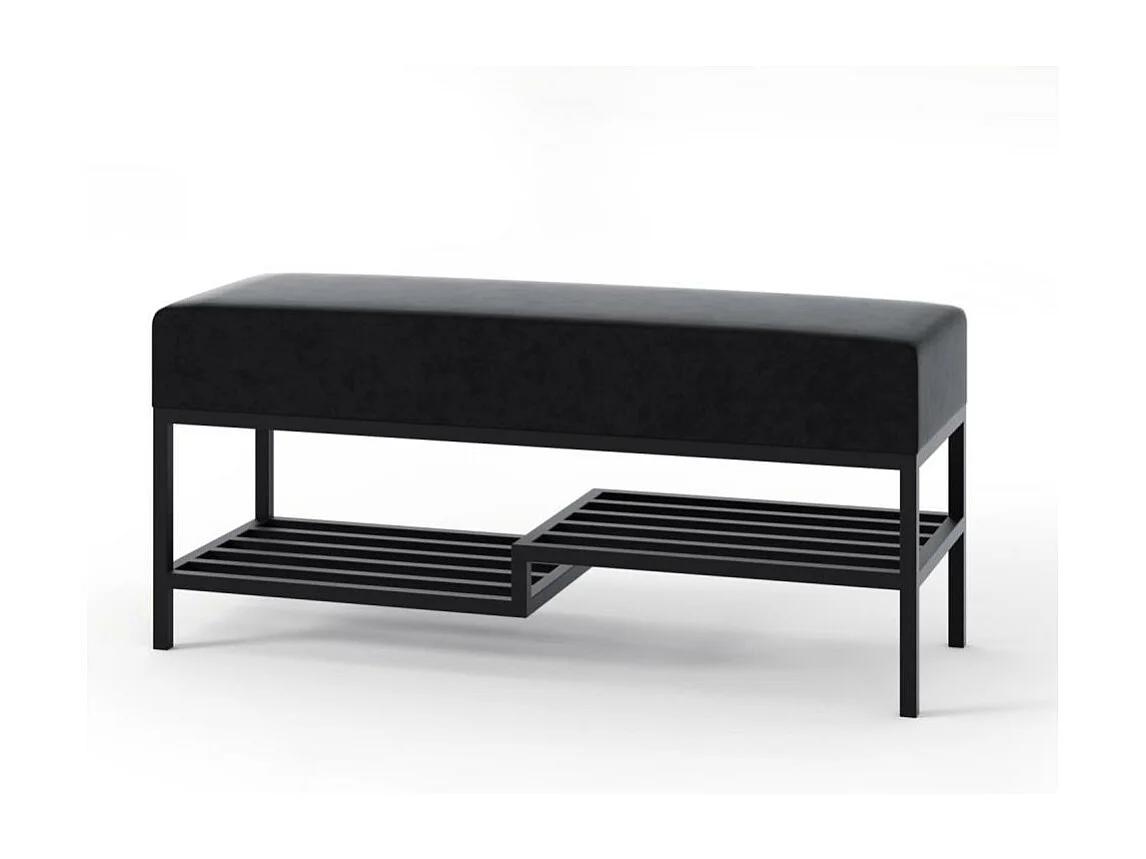 BANQUETTE Shelf 100/45/35 noir avec pieds en métal