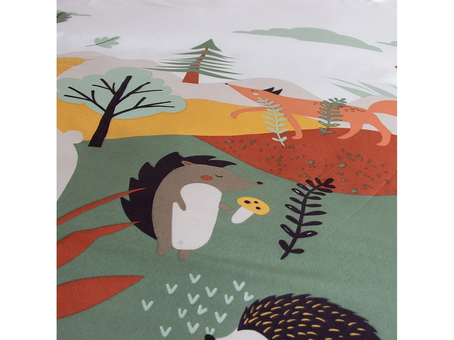 Parure de lit enfant FOREST 140x200 cm en microfibre beige 2 pièces