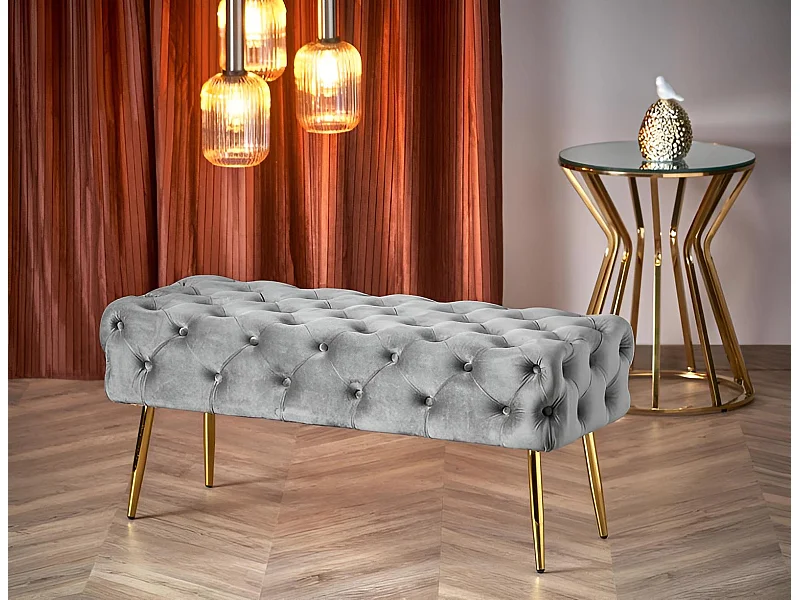 Banc Antera/Tissu/-VeloursGris&Or
