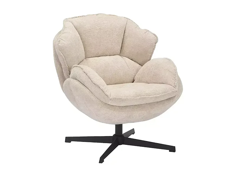 Fauteuil Bettys/revêtement en tissu/fonction pivotante 360o/Beige