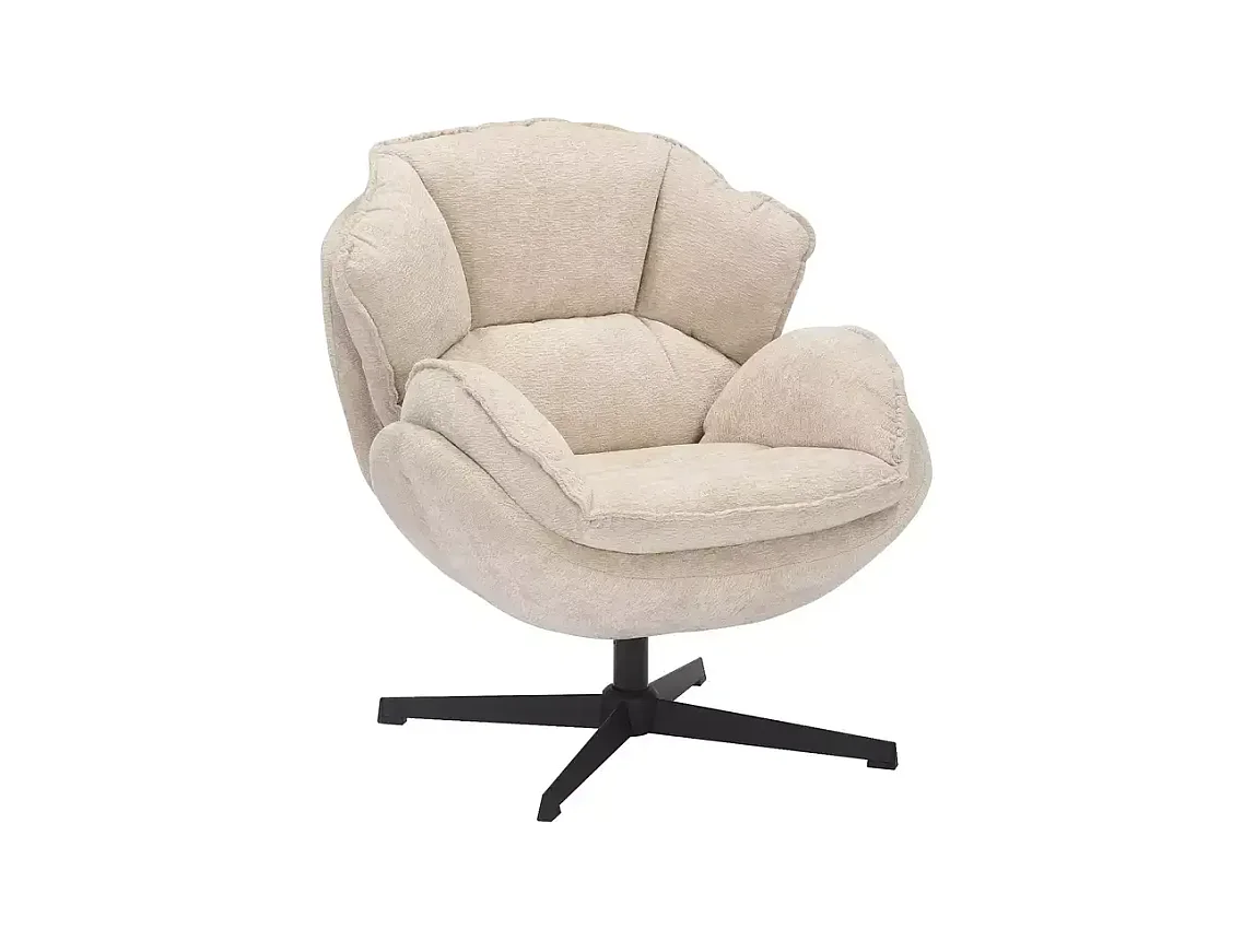 Fauteuil Bettys/revêtement en tissu/fonction pivotante 360o/Beige