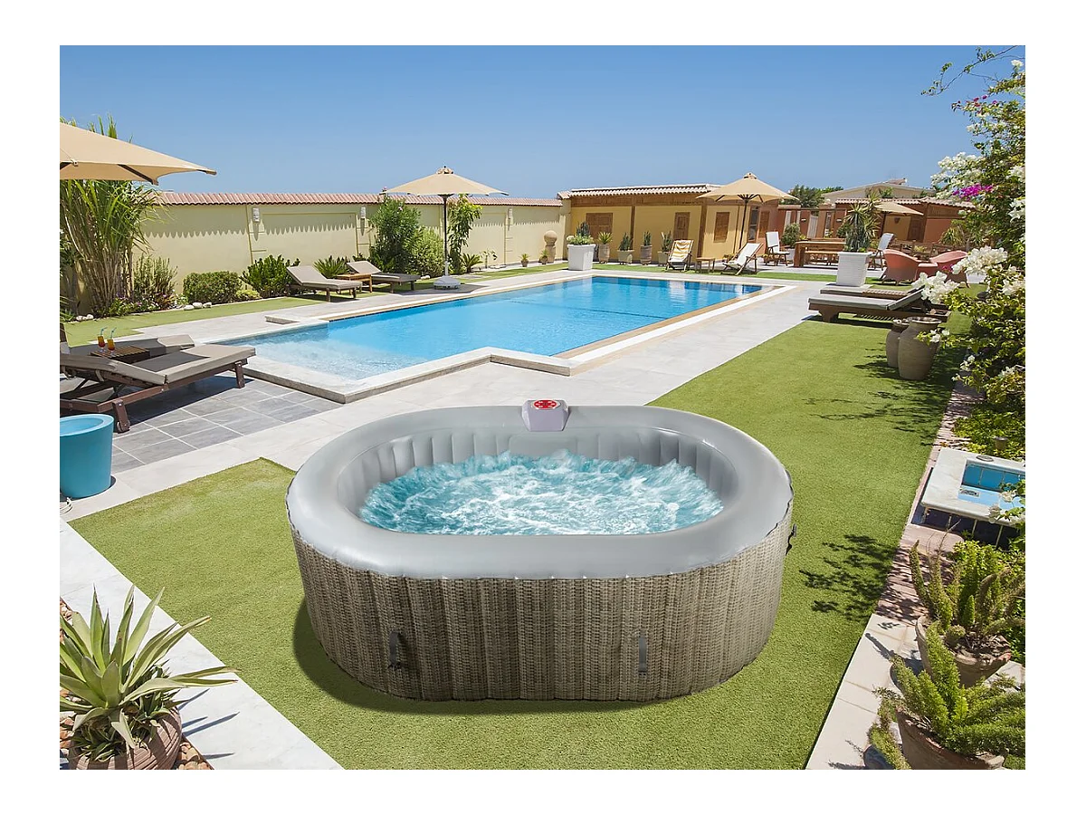 Spa oval em PVC "Paris" - 2 lugares - Marrom/Cinza claro