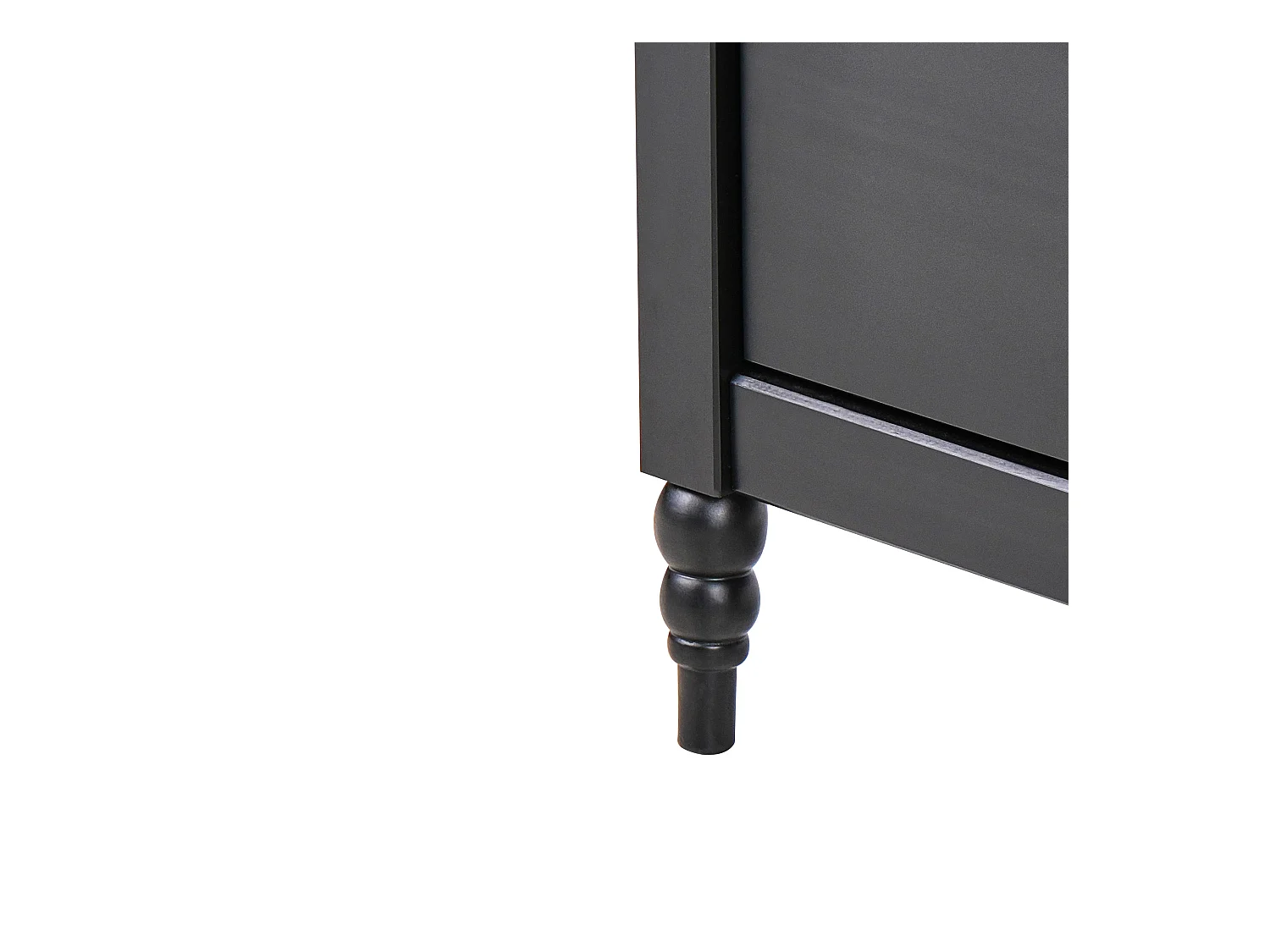 Comodino 2 cassetti SHILLINGTON Legno di pino Marrone/ Nero