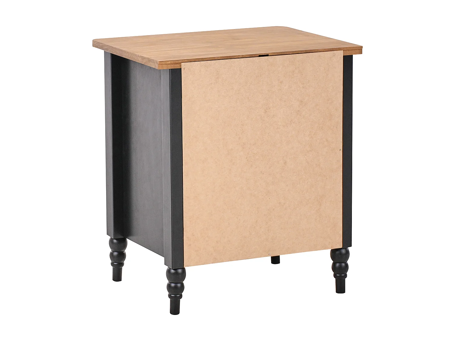 Nachttisch Kiefernholz schwarz/braun 2 Schubladen Nachtschrank Shillington