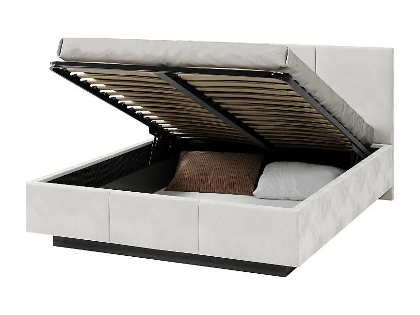 Lit coffre Aveiro 120 x 200 cm avec sommier à lattes relevable Blanc