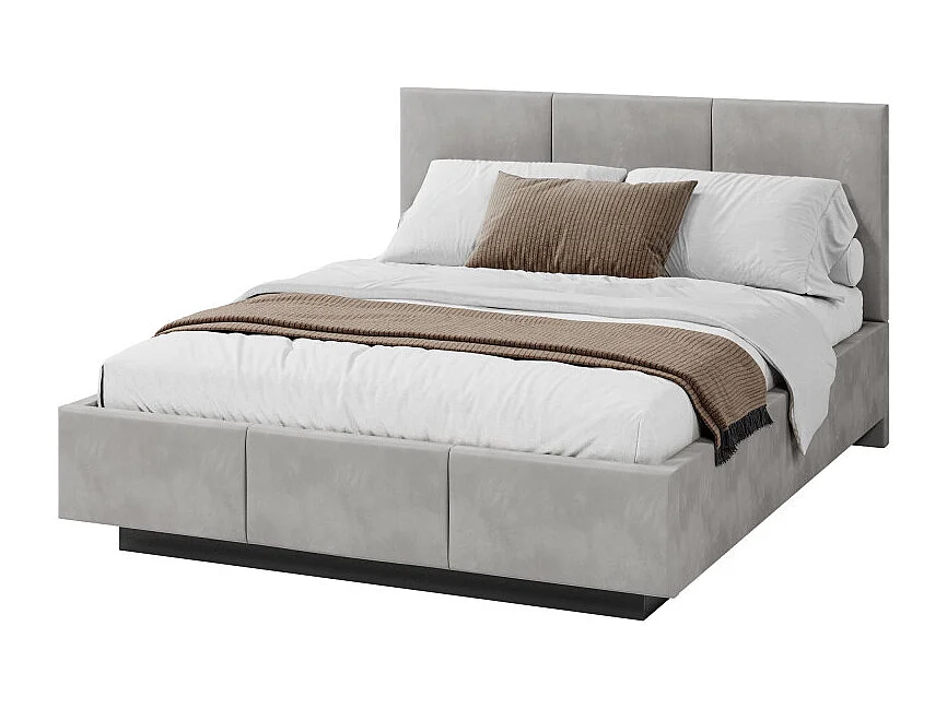 Lit coffre Aveiro 120 x 200 cm avec sommier à lattes relevable Gris Clair