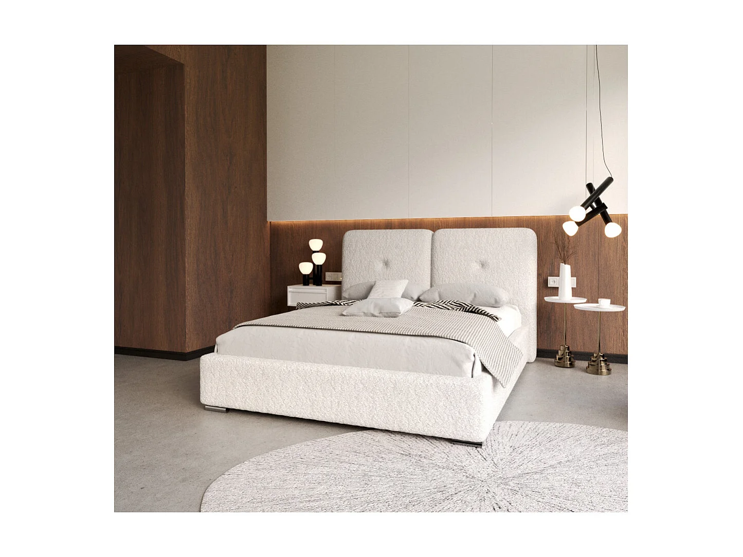 Lit coffre Rivello 160 x 200 cm avec sommier à lattes relevable Blanc