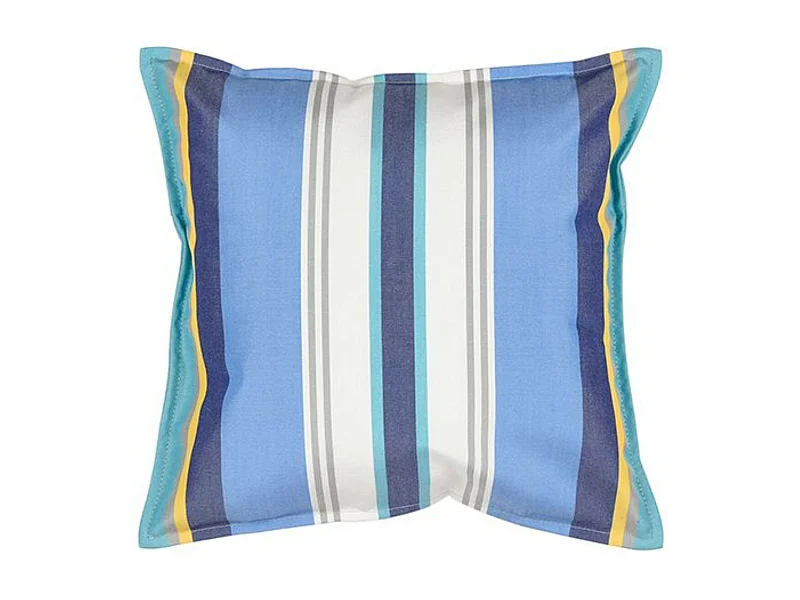 Petit coussin carré 40 x 40 cm - 100% Coton - Bleu/Blanc - PAROS