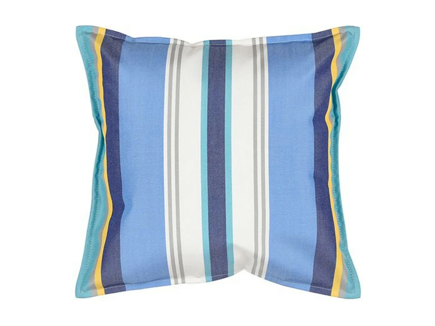 Petit coussin carré 40 x 40 cm - 100% Coton - Bleu/Blanc - PAROS