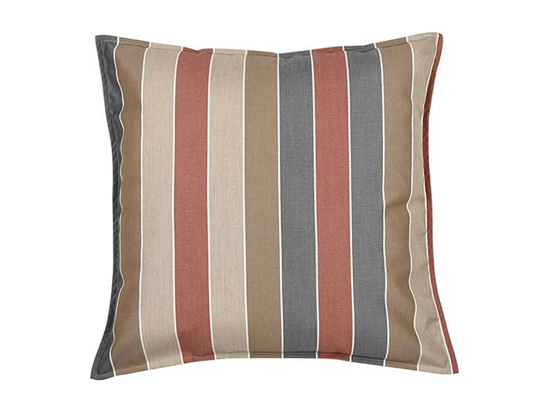 Moyen coussin carré 60 x 60 cm - 100% Coton- Marron/Rouge - JERSEY