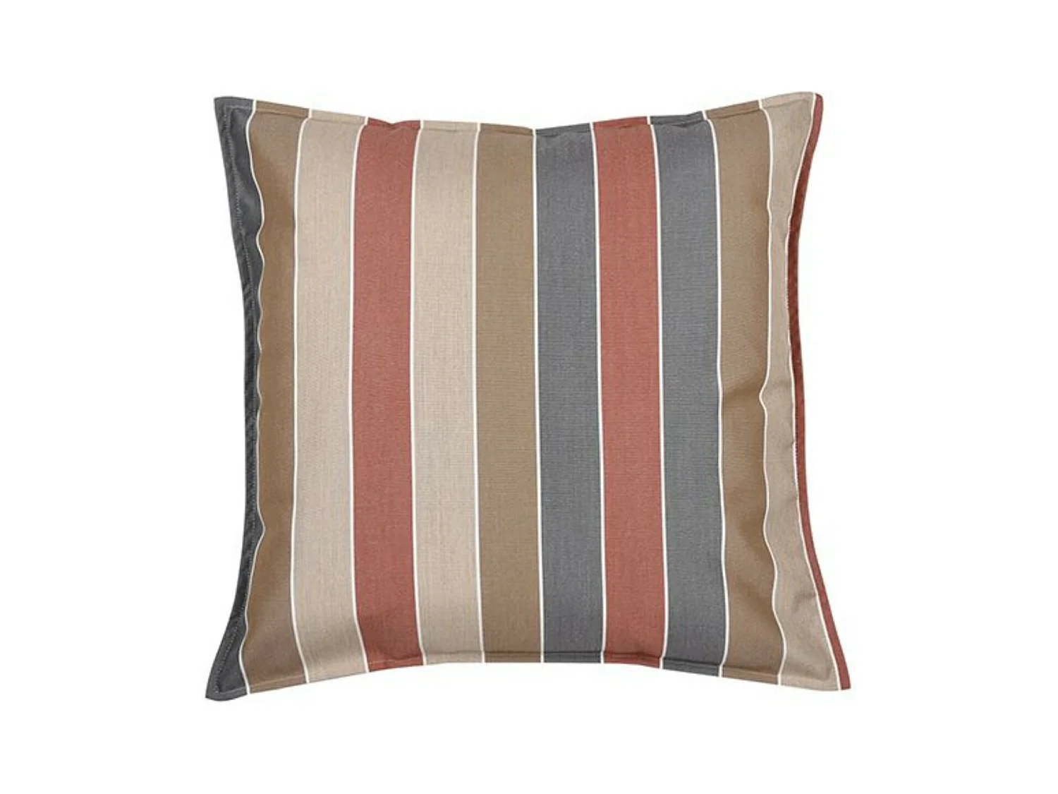 Moyen coussin carré 60 x 60 cm - 100% Coton- Marron/Rouge - JERSEY