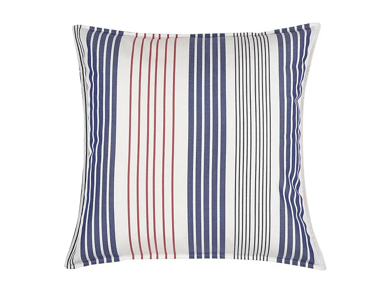 Moyen coussin carré 60 x 60 cm - 100% Coton- Bleu/Blanc - SANTORIN