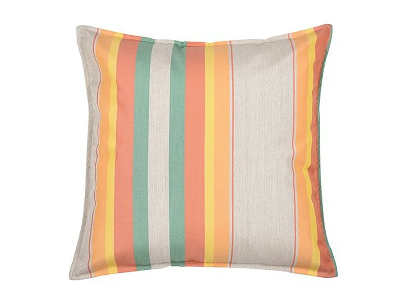 Moyen coussin carré 60 x 60 cm - 100% Coton- Orange/Bleu - CANARIES