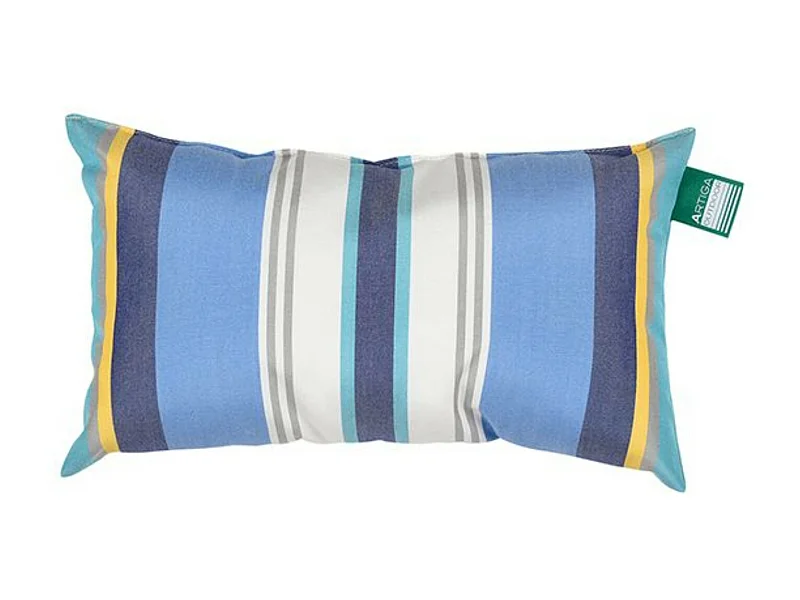 Mini coussin rectangulaire 40 x 24 cm - 100% Coton- Bleu/Blanc - PAROS