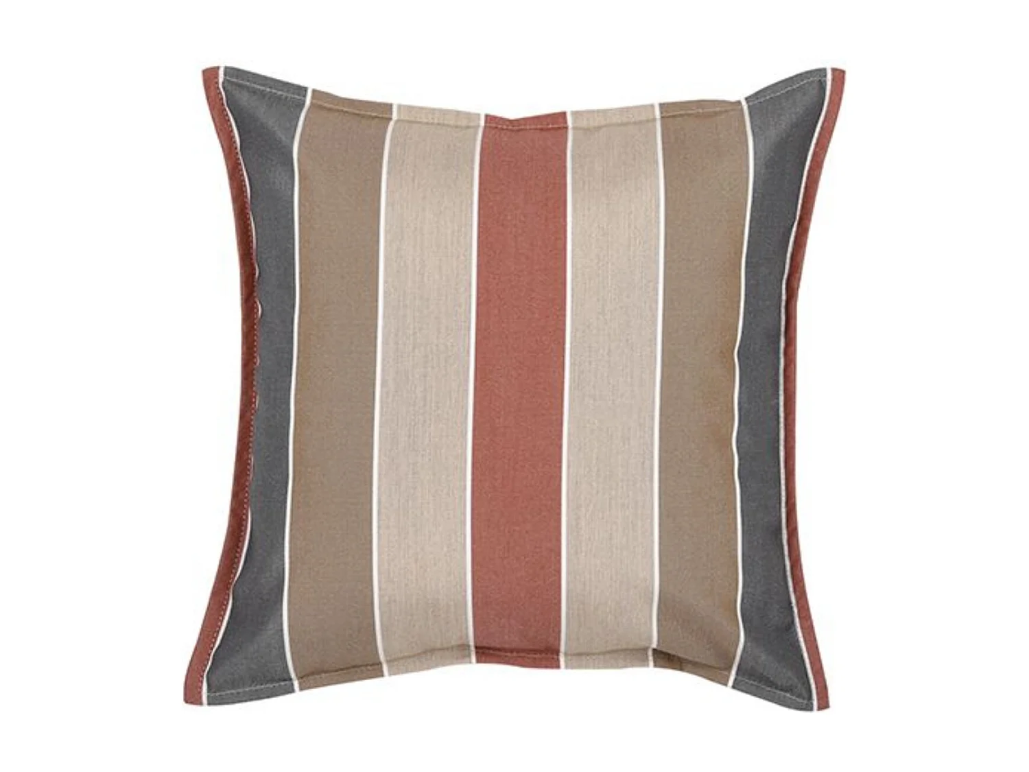 Petit coussin carré 40 x 40 cm - 100% Coton - Marron/Rouge - JERSEY