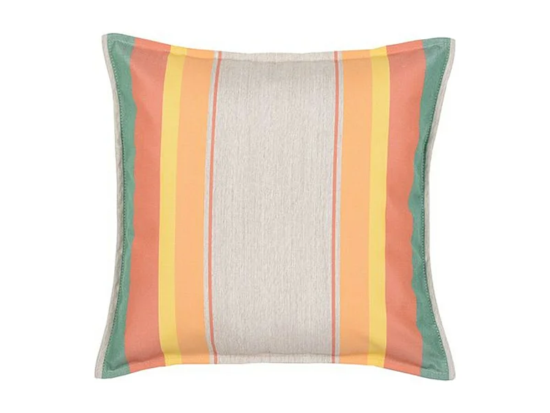 Petit coussin carré 40 x 40 cm - 100% Coton - Orange/Bleu - CANARIES