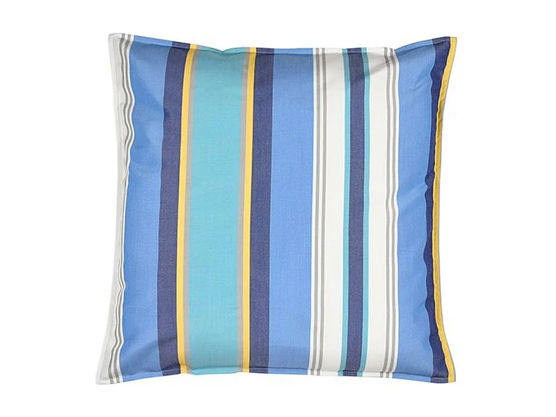 Moyen coussin carré 60 x 60 cm - 100% Coton- Bleu/Blanc - PAROS