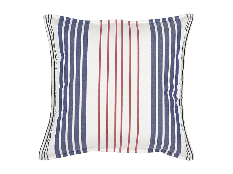 Petit coussin carré 40 x 40 cm - 100% Coton - Bleu/Blanc - SANTORIN