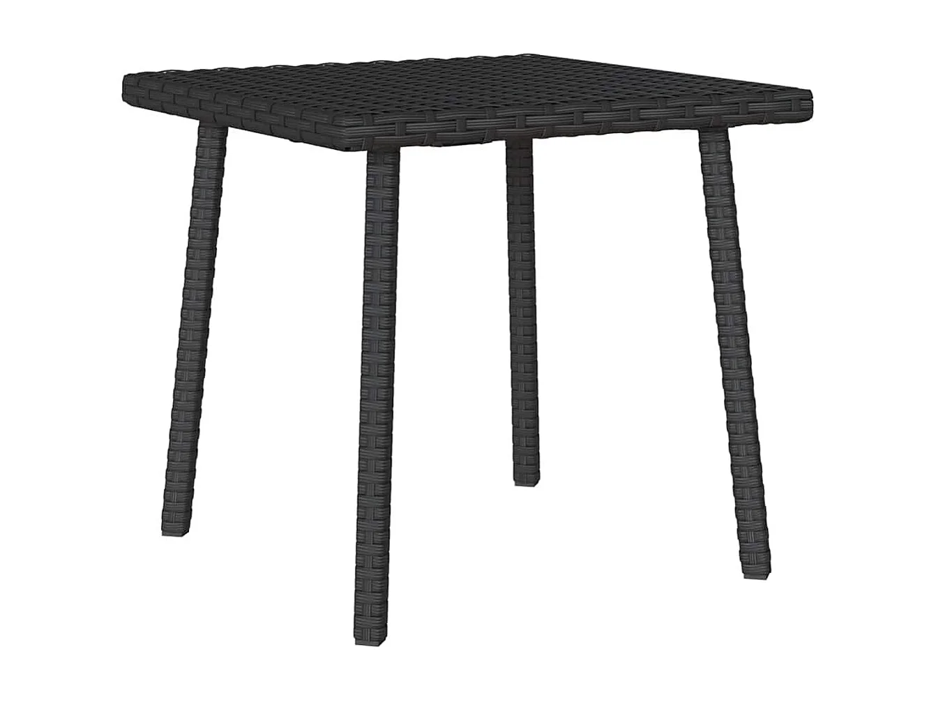 Mesa centro jardín rectangular negra 40x40x37cm ratán sintético