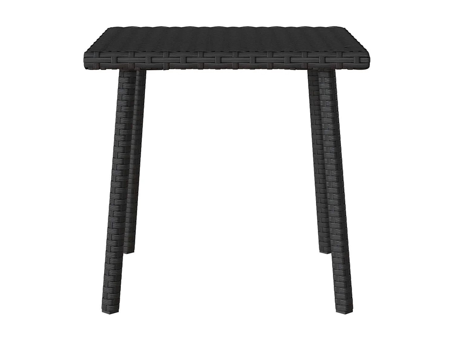 Mesa centro jardín rectangular negra 40x40x37cm ratán sintético