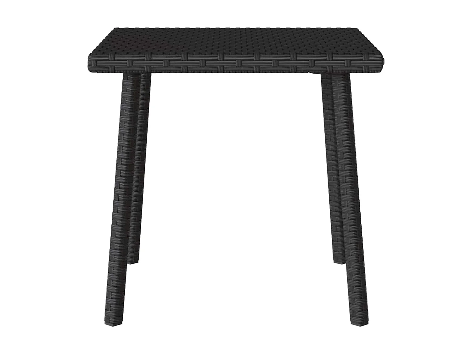 Mesa centro jardín rectangular negra 40x40x37cm ratán sintético