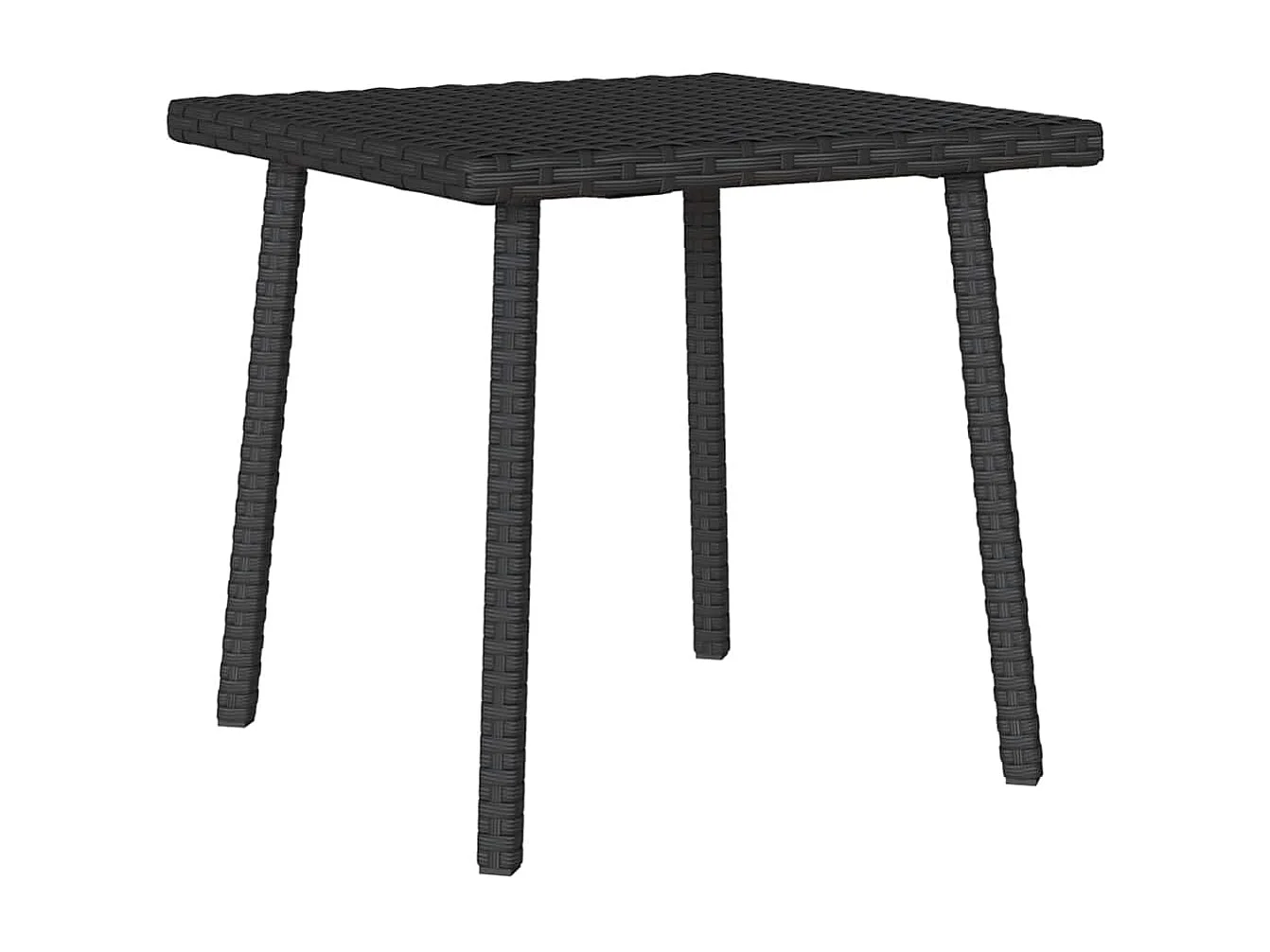 Mesa centro jardín rectangular negra 40x40x37cm ratán sintético