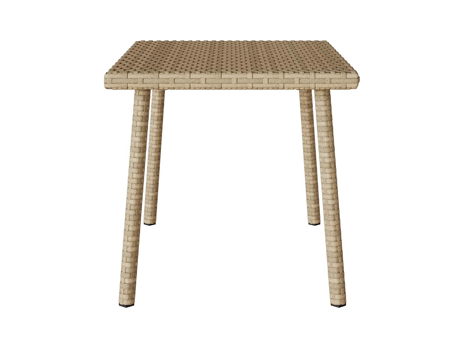 Table basse de jardin rectangulaire beige 60x40x37 cm rotin