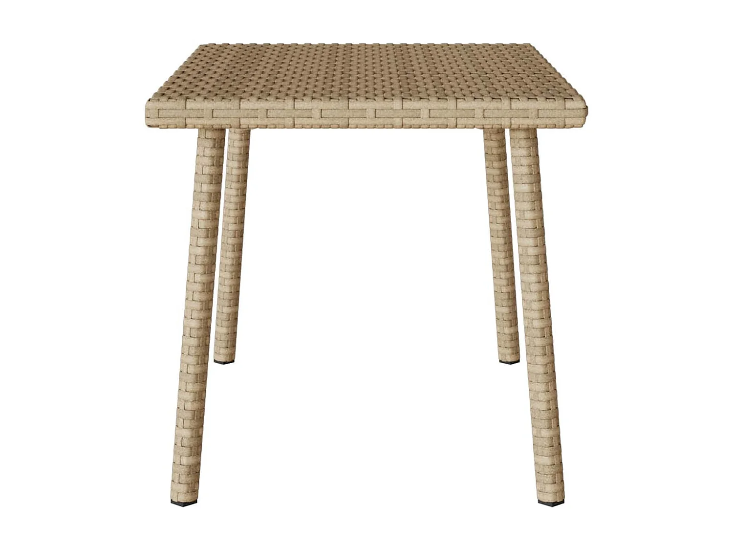 Table basse de jardin rectangulaire beige 60x40x37 cm rotin
