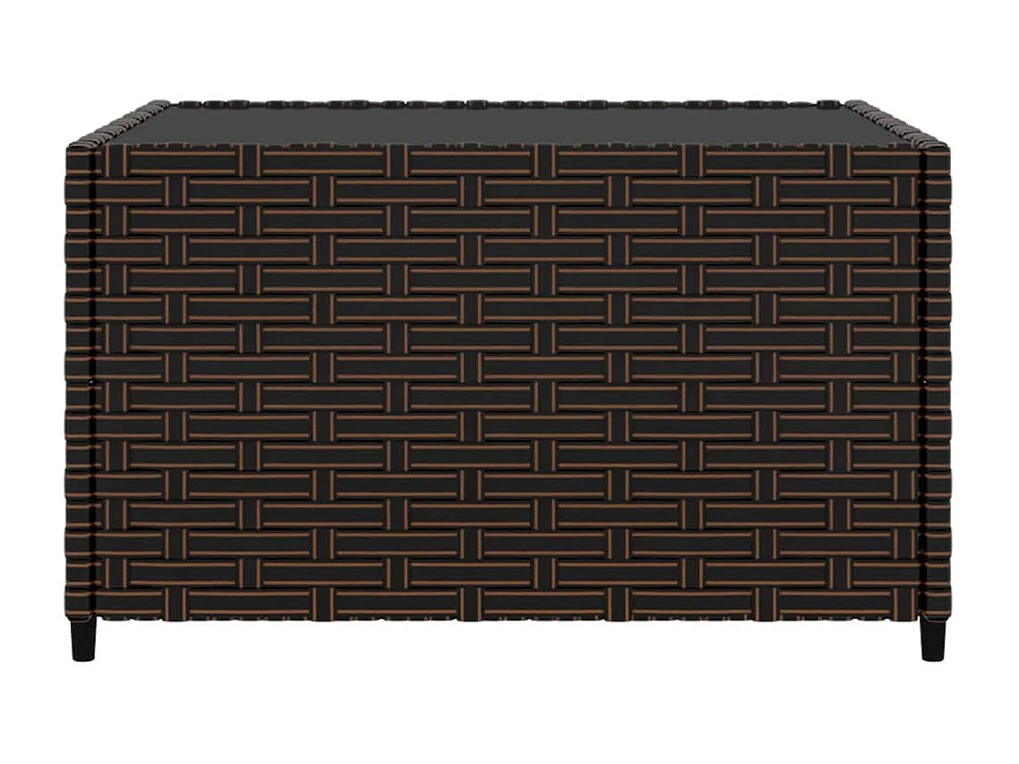 Mesa de centro jardín cuadrada ratán PE marrón 50x50x30 cm