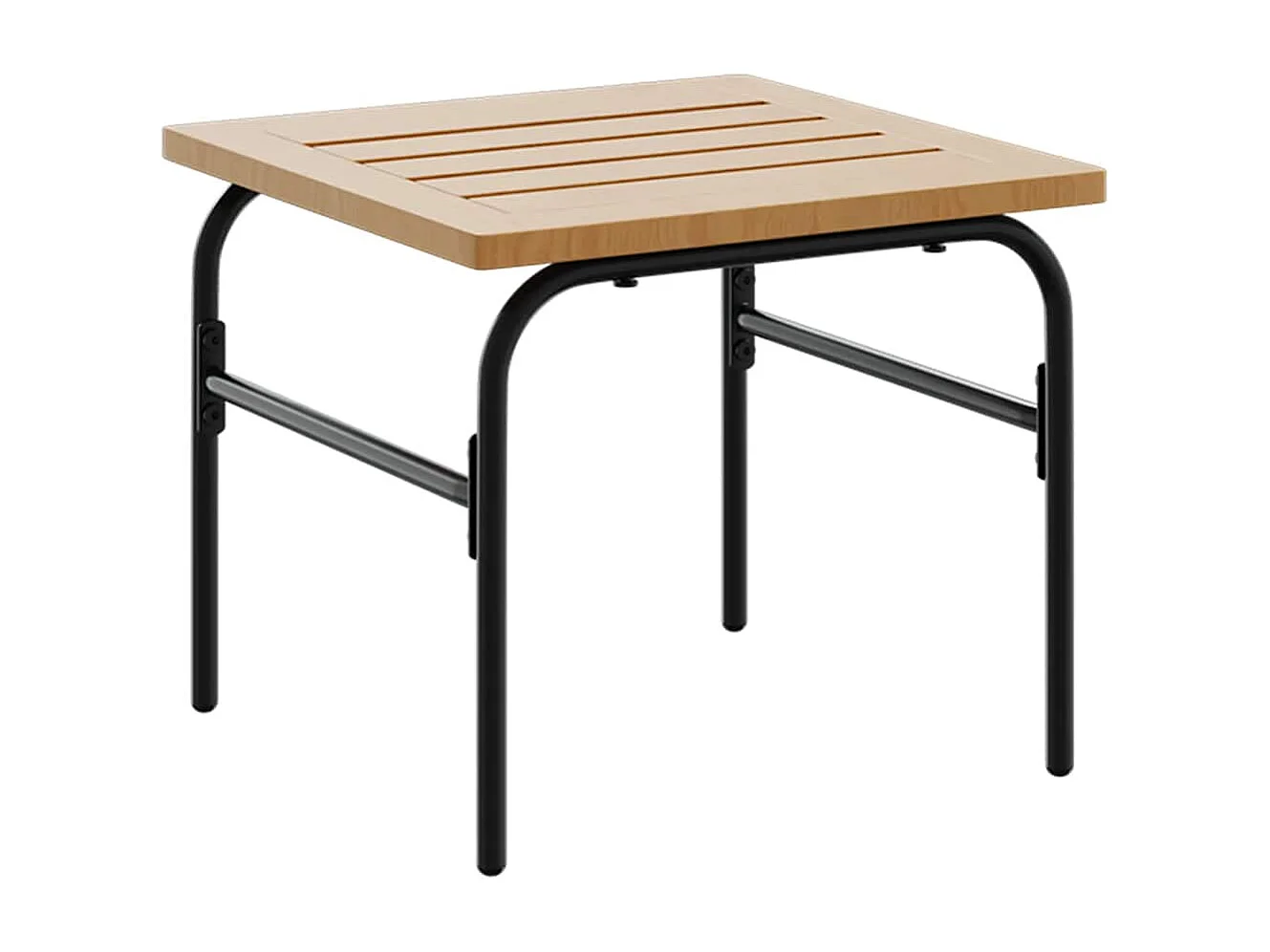 Tables basses gigognes de jardin 2 pièces marron et noir acier