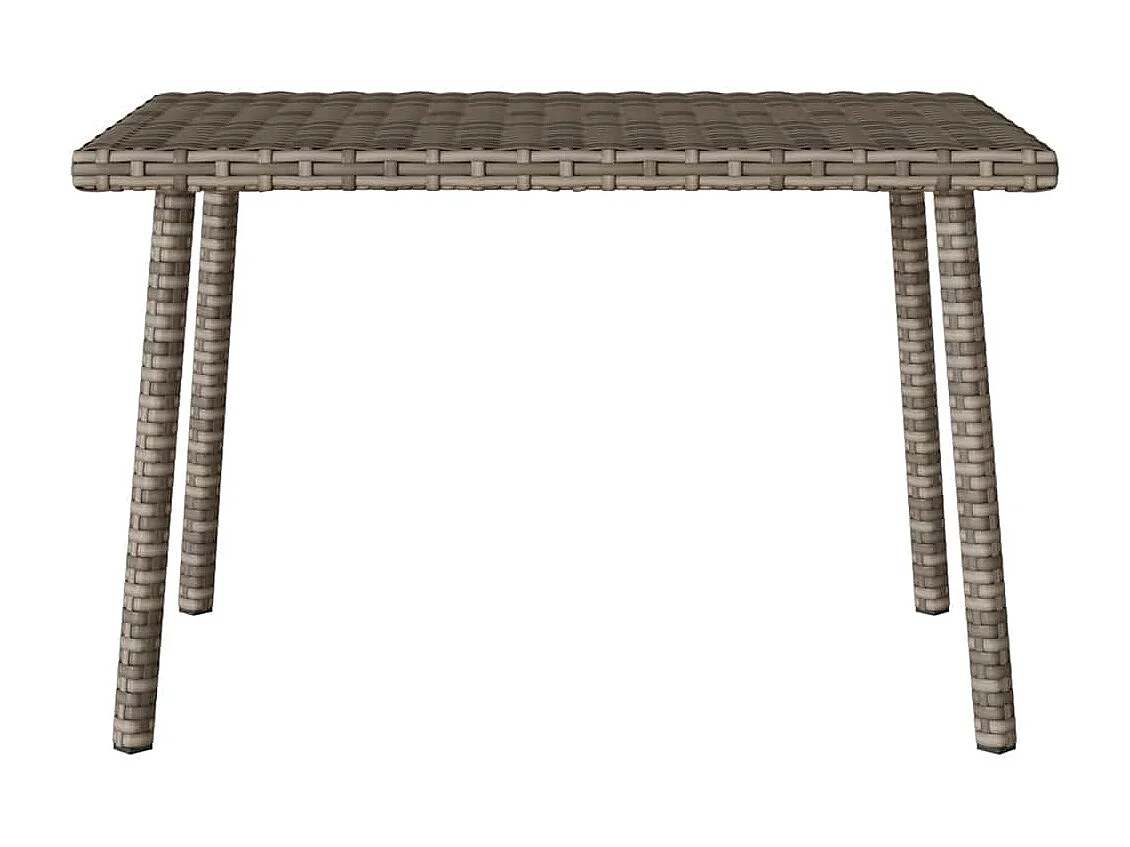 Mesa de centro de jardim retangular 60x40x37cm vime PE cinzento
