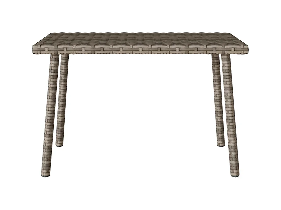 Table basse de jardin rectangulaire gris 60x40x37 cm rotin