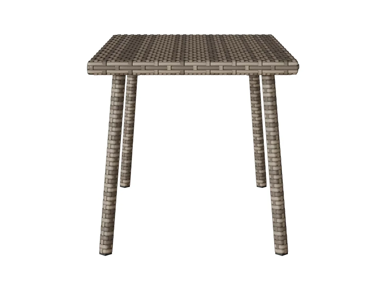 Table basse de jardin rectangulaire gris 60x40x37 cm rotin