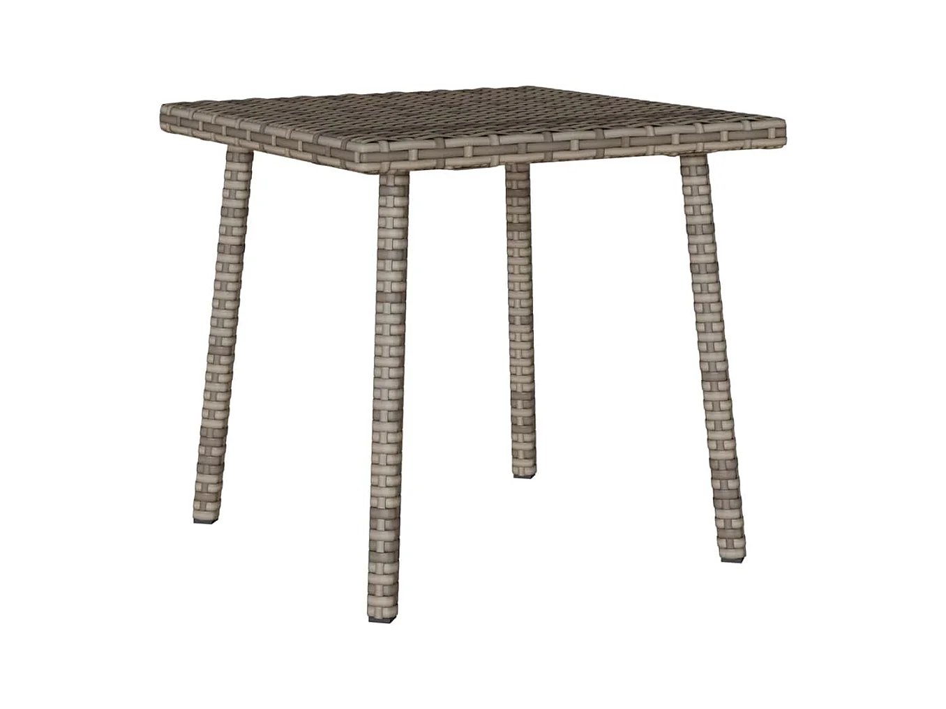 Table basse de jardin rectangulaire gris 40x40x37 cm rotin