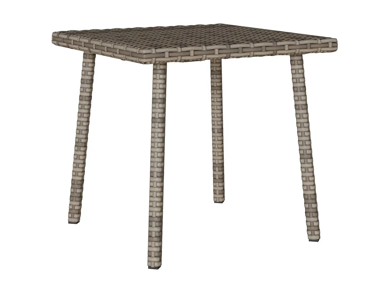 Table basse de jardin rectangulaire gris 40x40x37 cm rotin