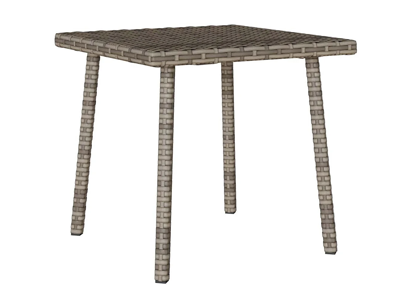 Table basse de jardin rectangulaire gris 40x40x37 cm rotin