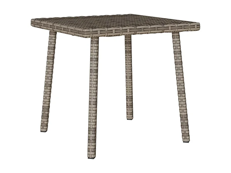 Table basse de jardin rectangulaire gris 40x40x37 cm rotin