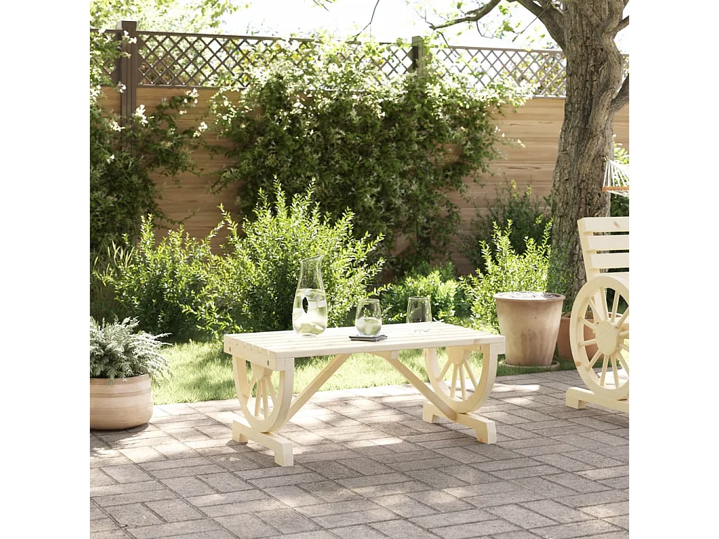 Table basse de jardin 90x50x40 cm bois de sapin massif