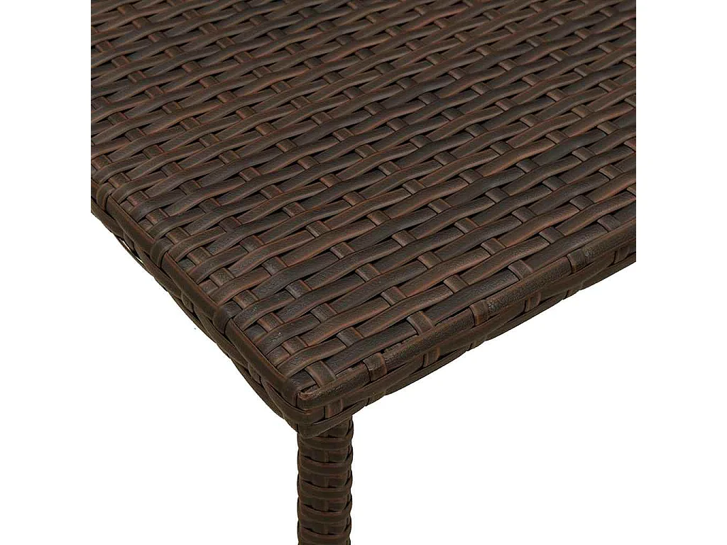 Mesa de centro de jardim retangular 40x40x37cm vime PE castanho