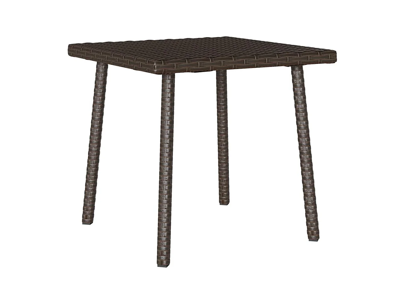 Table basse de jardin rectangulaire marron 40x40x37 cm rotin