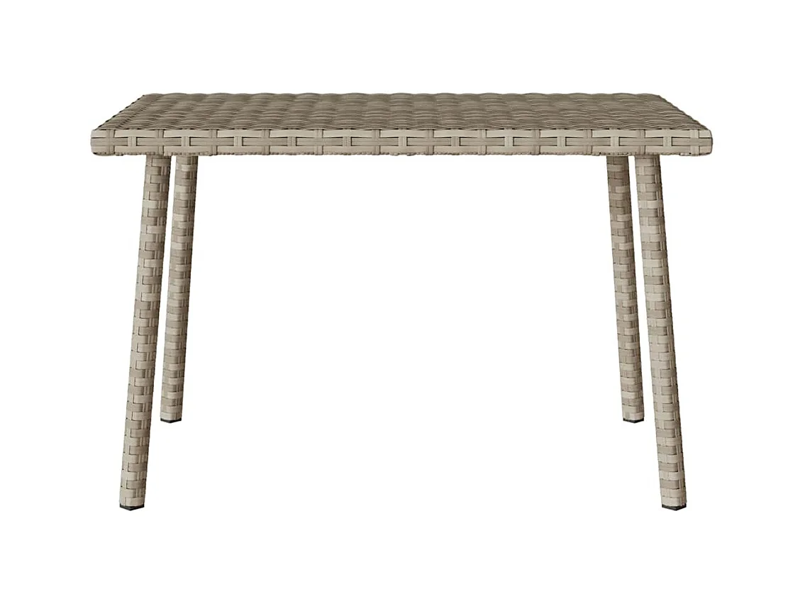 Table basse de jardin rectangulaire gris clair résine tressée