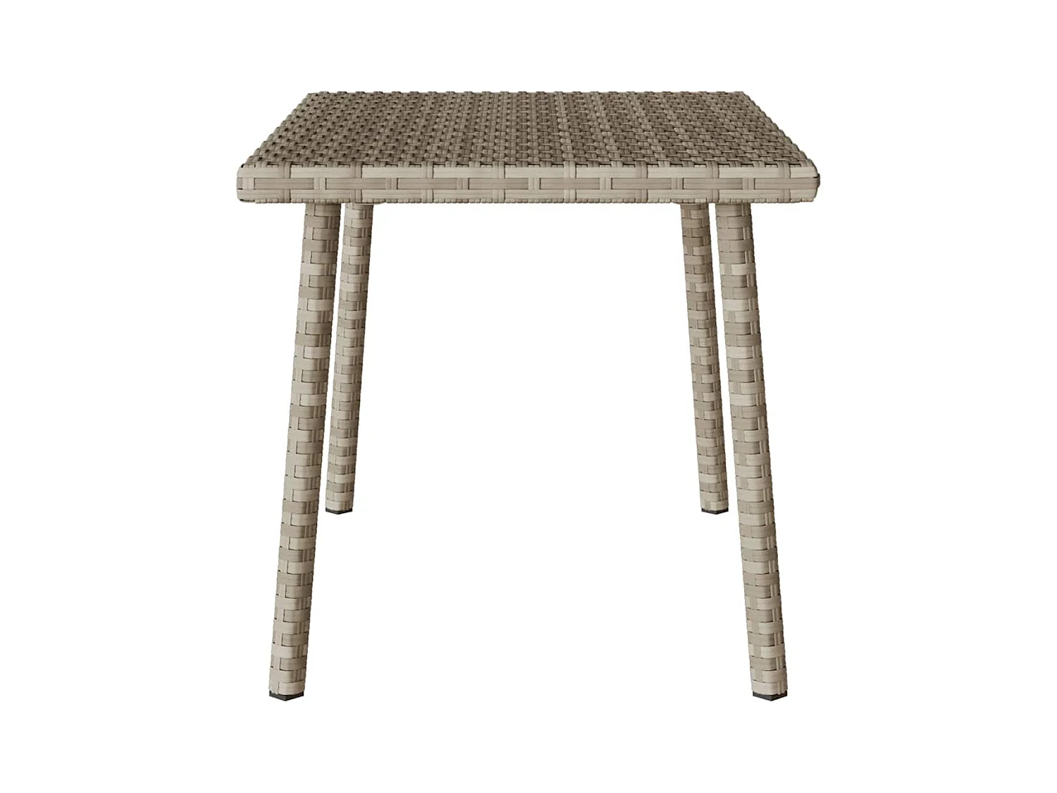 Table basse de jardin rectangulaire gris clair résine tressée
