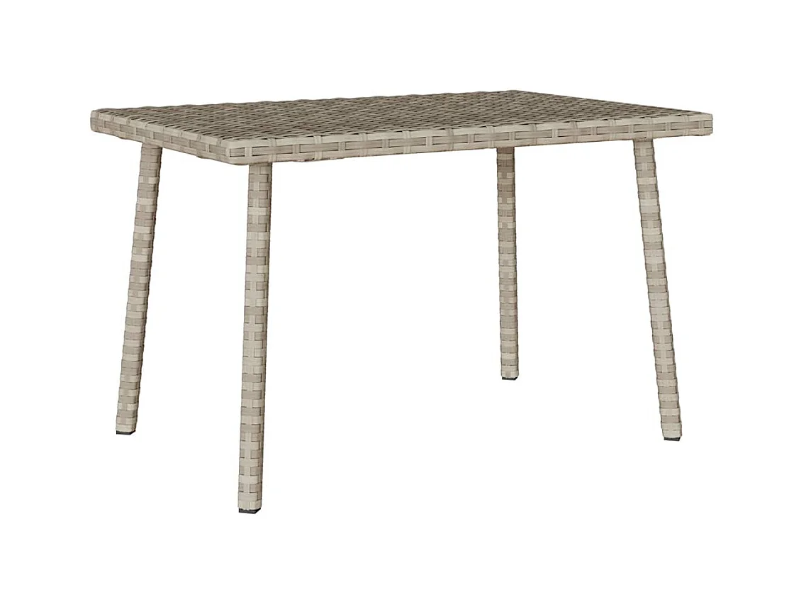 Table basse de jardin rectangulaire gris clair résine tressée