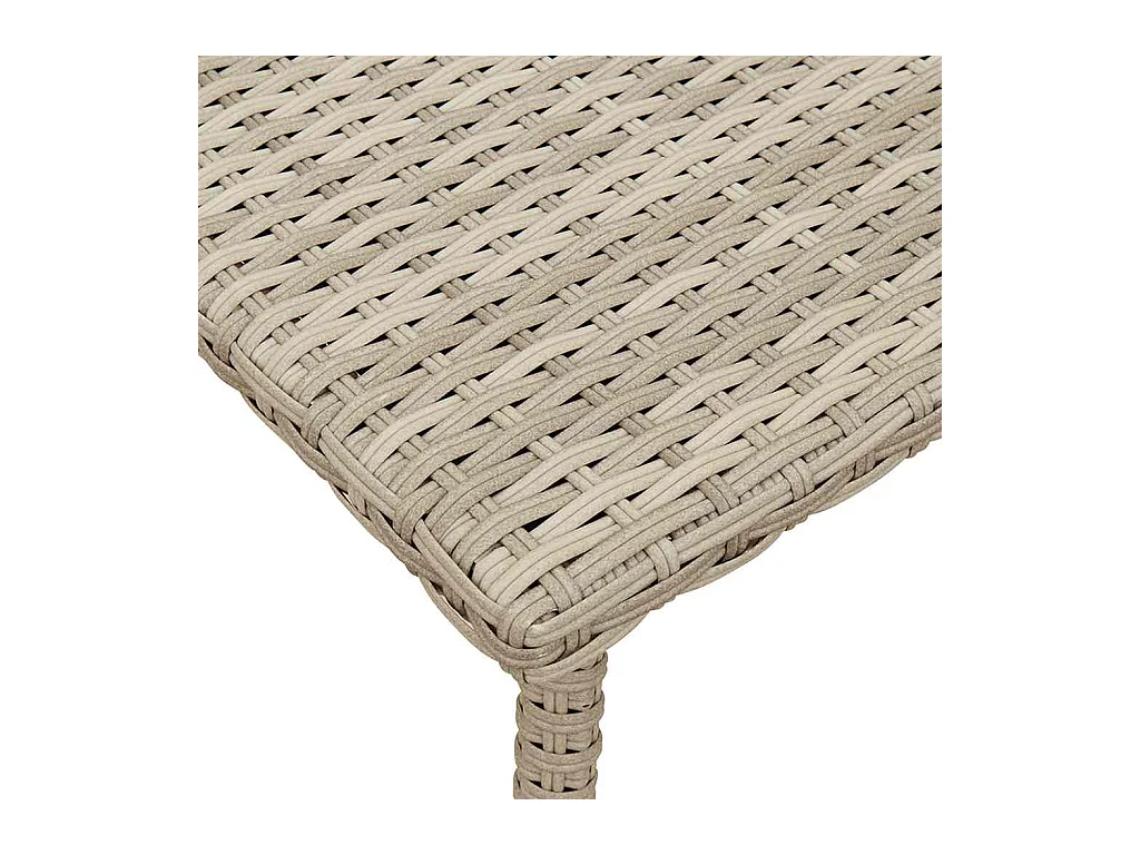Table basse de jardin rectangulaire gris clair résine tressée