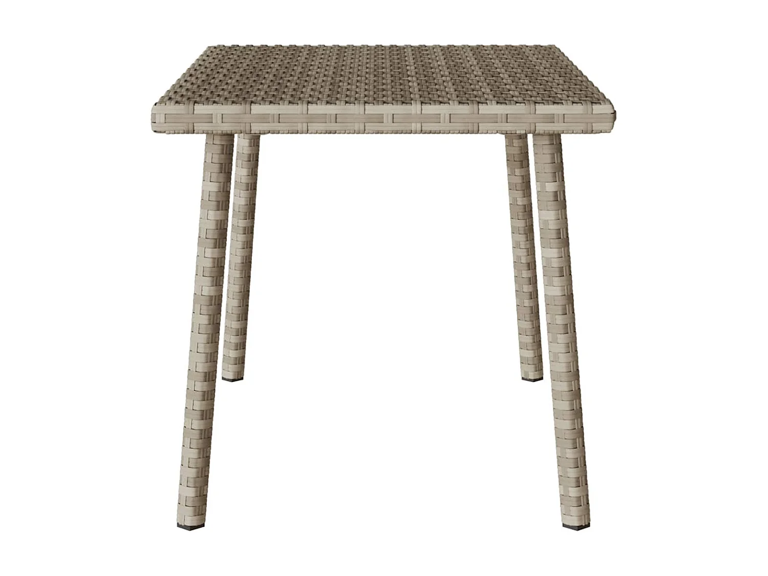 Table basse de jardin rectangulaire gris clair résine tressée