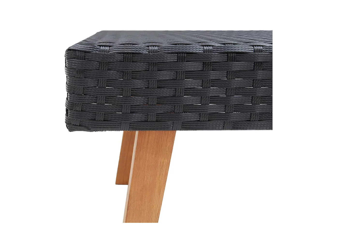 Table basse de jardin Résine tressée Noir