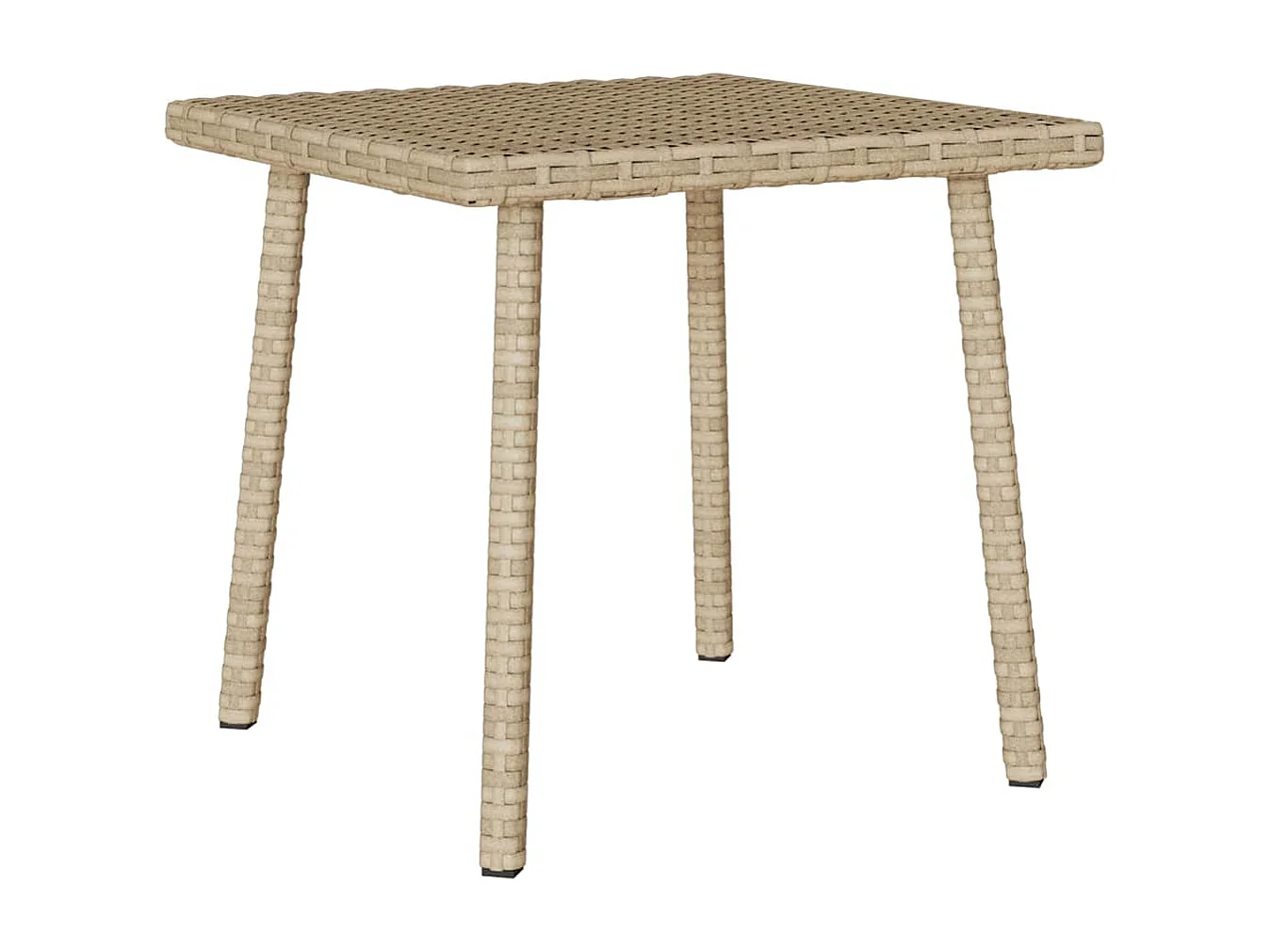 Table basse de jardin rectangulaire beige 40x40x37 cm rotin