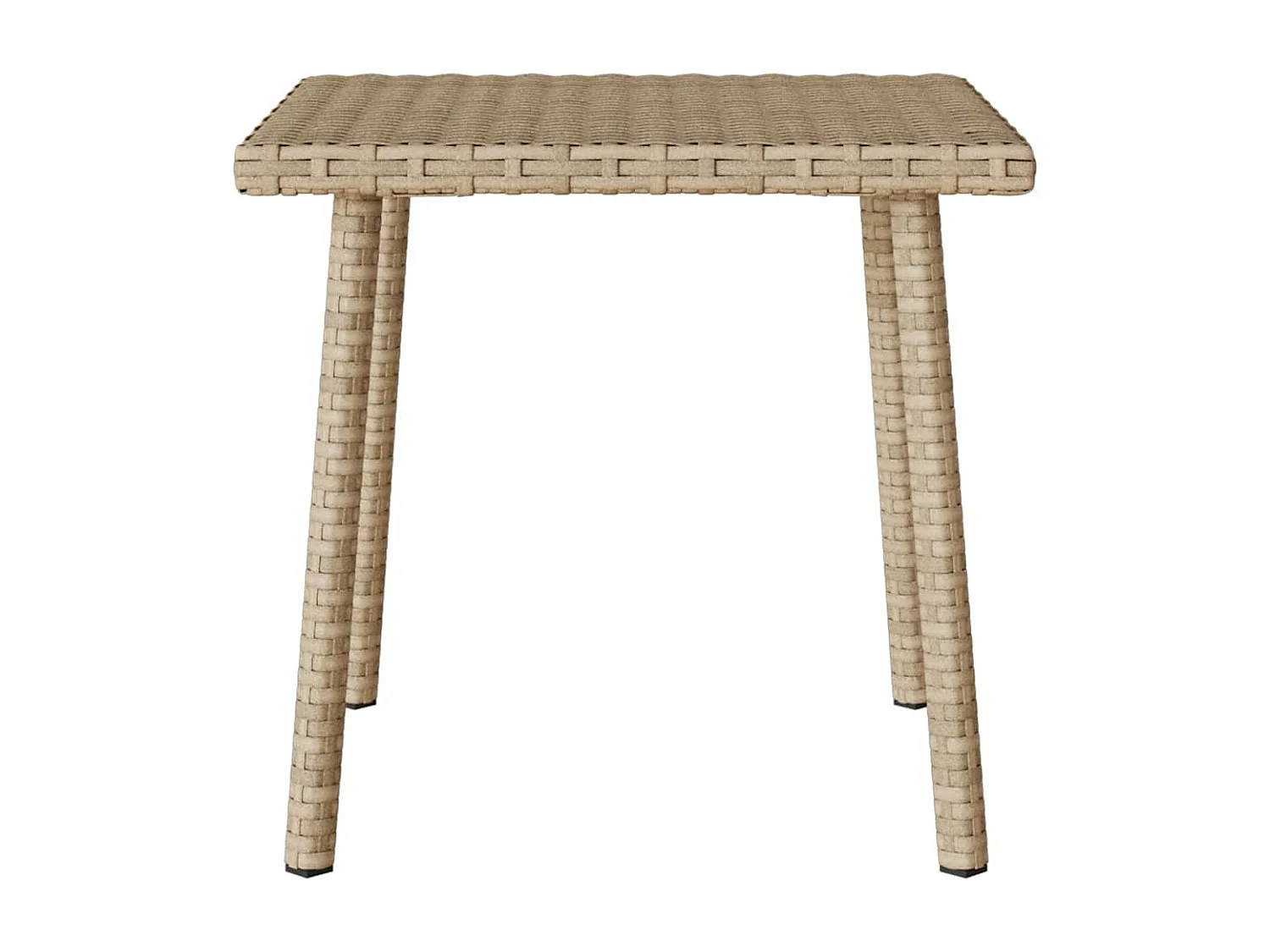 Table basse de jardin rectangulaire beige 40x40x37 cm rotin