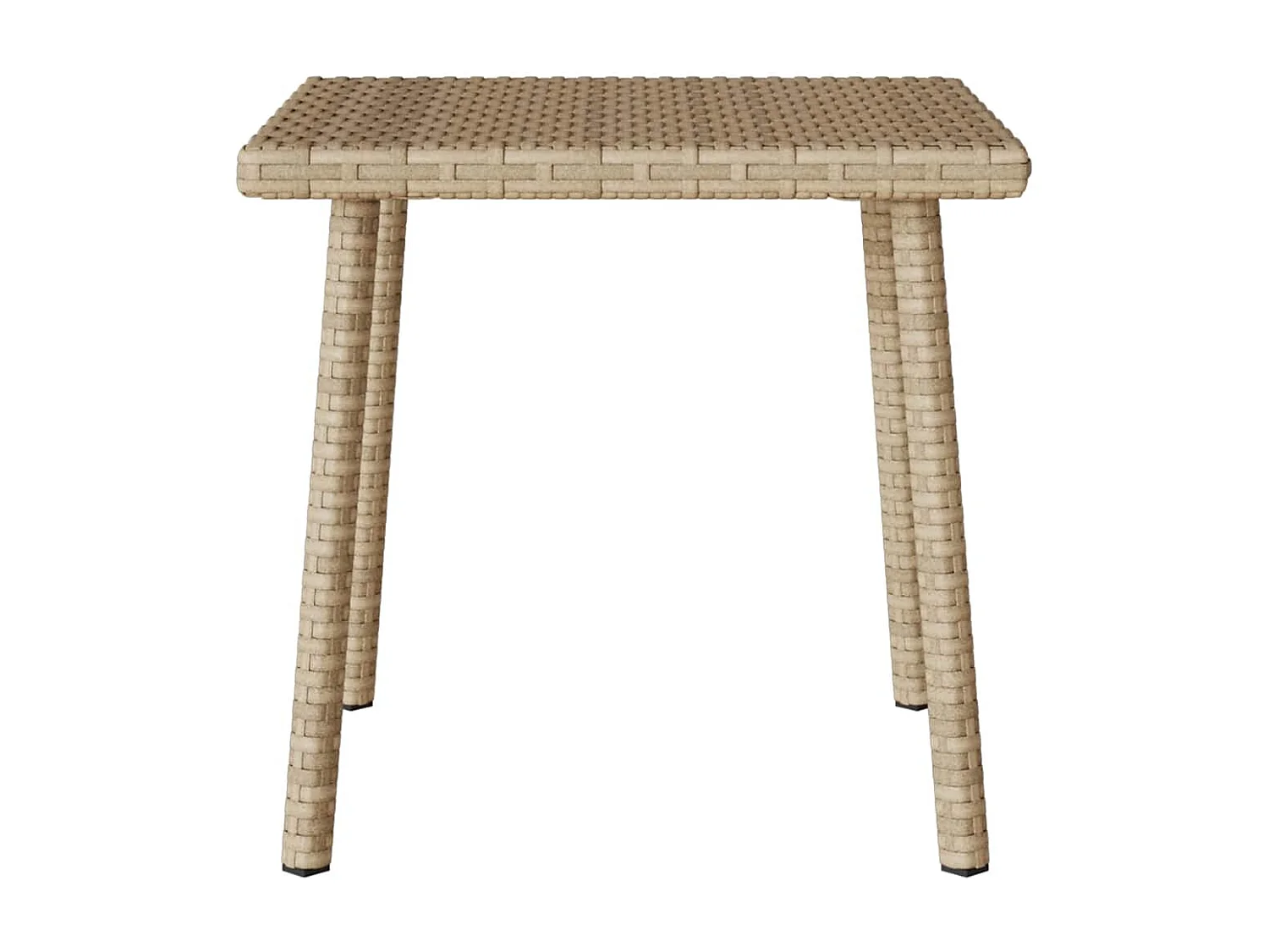 Table basse de jardin rectangulaire beige 40x40x37 cm rotin